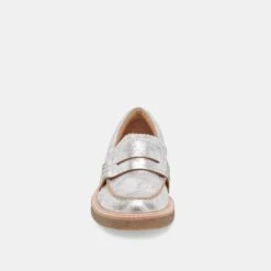 Dolce Vita ARABEL LOAFERS SILVER DISTRESSED LEATHER -Modish Shoe DOLCEVITA FLATS ARABEL SILVERDISTRESSEDLEATHER 04