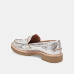 Dolce Vita ARABEL LOAFERS SILVER DISTRESSED LEATHER -Modish Shoe DOLCEVITA FLATS ARABEL SILVERDISTRESSEDLEATHER 09