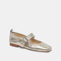 Dolce Vita ARORA BALLET FLATS PLATINUM DISTRESSED LEATHER -Modish Shoe DOLCEVITA FLATS ARORA PLATINUMDISTRESSEDLEATHER 01
