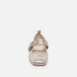 Dolce Vita ARORA BALLET FLATS PLATINUM DISTRESSED LEATHER -Modish Shoe DOLCEVITA FLATS ARORA PLATINUMDISTRESSEDLEATHER 04