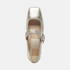 Dolce Vita ARORA BALLET FLATS PLATINUM DISTRESSED LEATHER -Modish Shoe DOLCEVITA FLATS ARORA PLATINUMDISTRESSEDLEATHER 06