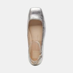 Dolce Vita ASHYA BALLET FLATS SILVER DISTRESSED LEATHER -Modish Shoe DOLCEVITA FLATS ASHYA SILVERDISTRESSEDLEATHER 06