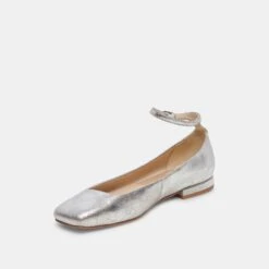 Dolce Vita ASHYA BALLET FLATS SILVER DISTRESSED LEATHER -Modish Shoe DOLCEVITA FLATS ASHYA SILVERDISTRESSEDLEATHER 09