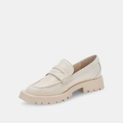 ELIAS FLATS IVORY EMBOSSED LEATHER -Modish Shoe DOLCEVITA FLATS ELIAS IVORYEMBOSSEDLEATHER 08 1