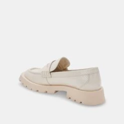 ELIAS FLATS IVORY EMBOSSED LEATHER -Modish Shoe DOLCEVITA FLATS ELIAS IVORYEMBOSSEDLEATHER 09 1