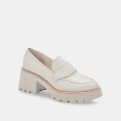 HALONA LOAFERS IVORY LEATHER -Modish Shoe DOLCEVITA FLATS HALONA IVORYLEATHER 01