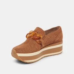 JHENEE PERFORATED SNEAKERS PECAN SUEDE -Modish Shoe DOLCEVITA FLATS JHENEEPERF PECANSUEDE 08