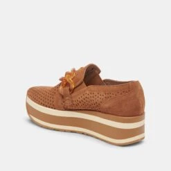 JHENEE PERFORATED SNEAKERS PECAN SUEDE -Modish Shoe DOLCEVITA FLATS JHENEEPERF PECANSUEDE 09