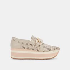 JHENEE PERFORATED SNEAKERS SAND NUBUCK -Modish Shoe DOLCEVITA FLATS JHENEEPERF SANDNUBUCK 02