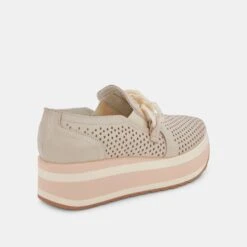 JHENEE PERFORATED SNEAKERS SAND NUBUCK -Modish Shoe DOLCEVITA FLATS JHENEEPERF SANDNUBUCK 03