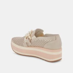 JHENEE PERFORATED SNEAKERS SAND NUBUCK -Modish Shoe DOLCEVITA FLATS JHENEEPERF SANDNUBUCK 09