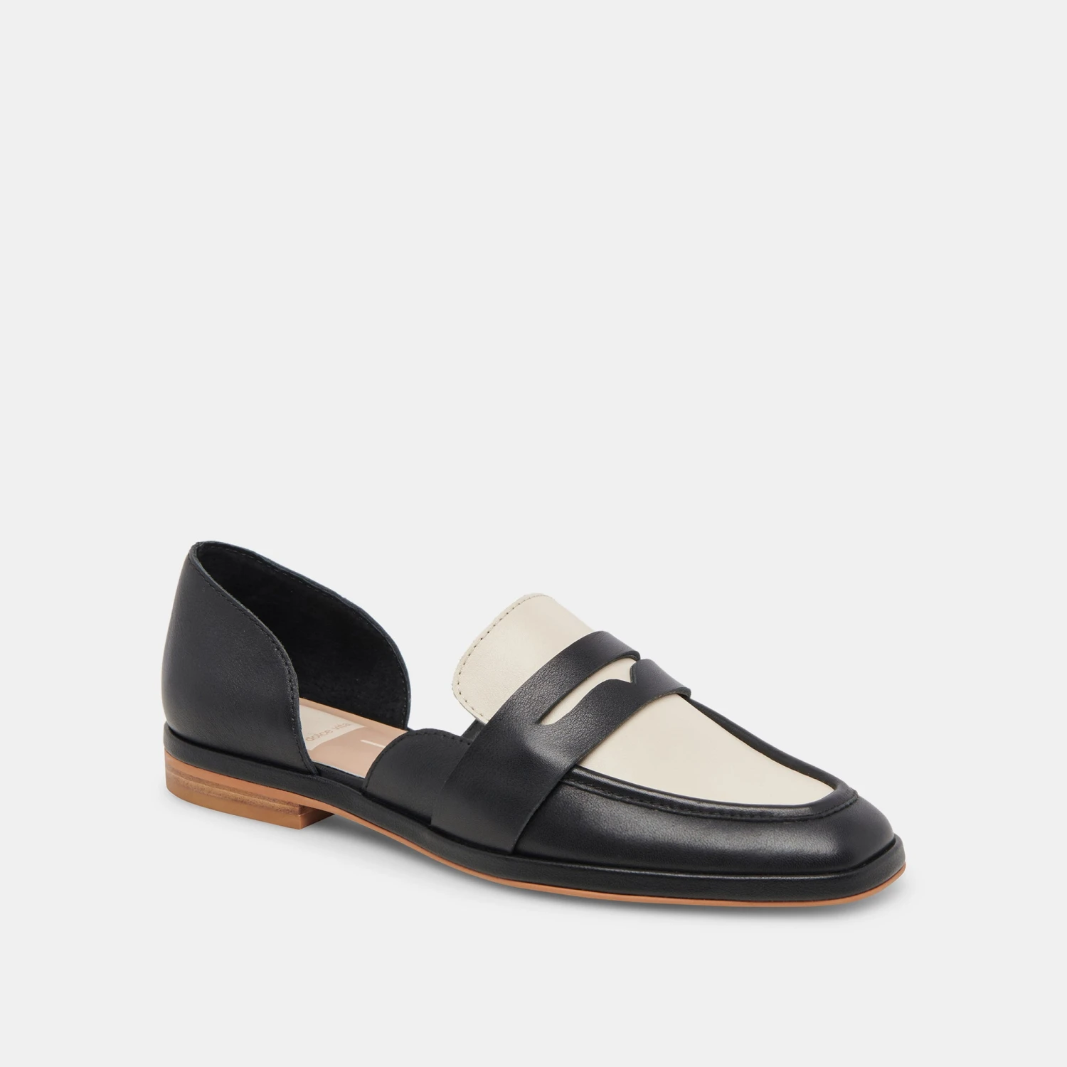 MOYRA FLATS BLACK WHITE LEATHER 2 MOYRA FLATS BLACK WHITE LEATHER - Image 2