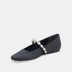 ROXANA PEARL BALLET FLATS ONYX SATIN 12 ROXANA PEARL BALLET FLATS ONYX SATIN -Modish Shoe DOLCEVITA FLATS ROXANA ONYXSATIN 08