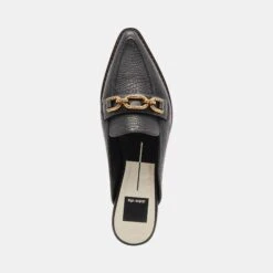 SIDON FLATS NOIR EMBOSSED LEATHER -Modish Shoe DOLCEVITA FLATS SIDON NOIREMBOSSEDLEATHER 06
