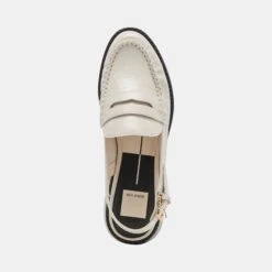 Dolce Vita HARDI LOAFERS IVORY CRINKLE PATENT -Modish Shoe DOLCEVITA FLAT HARDI IVORYCRACKLEDLEATHER 06