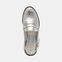 Dolce Vita HARDI LOAFERS SILVER CRACKLED LEATHER -Modish Shoe DOLCEVITA FLAT HARDI SILVERCRACKLEDLEATHER 06