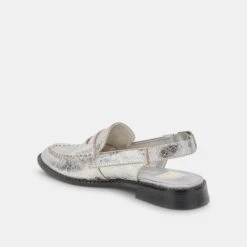 Dolce Vita HARDI LOAFERS SILVER CRACKLED LEATHER -Modish Shoe DOLCEVITA FLAT HARDI SILVERCRACKLEDLEATHER 09