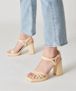 ALYSIA HEELS LT NATURAL RAFFIA -Modish Shoe DOLCEVITA HEELS ALYSIA LTNATURALRAFFIA ONFOOT 1