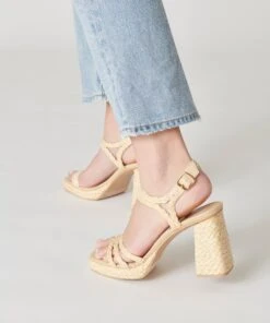 ALYSIA HEELS LT NATURAL RAFFIA -Modish Shoe DOLCEVITA HEELS ALYSIA LTNATURALRAFFIA ONFOOT 2