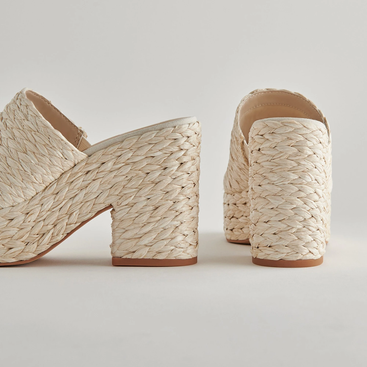 ELORA HEELS OFF WHITE RAFFIA 3 ELORA HEELS OFF WHITE RAFFIA - Image 3