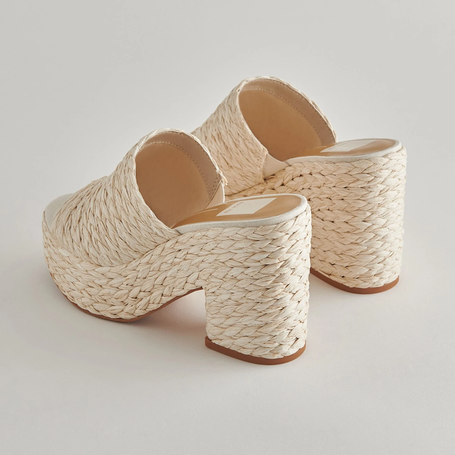 ELORA HEELS OFF WHITE RAFFIA 2 ELORA HEELS OFF WHITE RAFFIA - Image 2