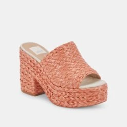 ELORA HEELS ORANGE RAFFIA -Modish Shoe DOLCEVITA HEELS ELORA ORANGERAFFIA 01