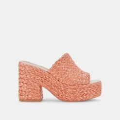 ELORA HEELS ORANGE RAFFIA -Modish Shoe DOLCEVITA HEELS ELORA ORANGERAFFIA 02