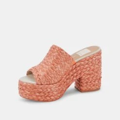 ELORA HEELS ORANGE RAFFIA -Modish Shoe DOLCEVITA HEELS ELORA ORANGERAFFIA 08