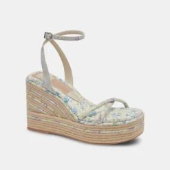 ELVIA WEDGES PURPLE FLORAL STELLA -Modish Shoe DOLCEVITA HEELS ELVIA PURPLEFLORALSTELLA 01