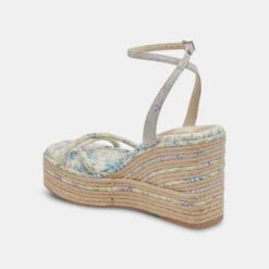 ELVIA WEDGES PURPLE FLORAL STELLA -Modish Shoe DOLCEVITA HEELS ELVIA PURPLEFLORALSTELLA 09