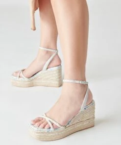 ELVIA WEDGES PURPLE FLORAL STELLA -Modish Shoe DOLCEVITA HEELS ELVIA PURPLEFLORALSTELLA ONFOOT 3