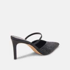 Dolce Vita KANIKA CRYSTAL HEELS BLACK METALLIC FABRIC -Modish Shoe DOLCEVITA HEELS KANIKACRYSTAL BLACKMETALLICFABRIC 03