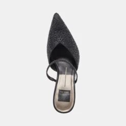 Dolce Vita KANIKA CRYSTAL HEELS BLACK METALLIC FABRIC -Modish Shoe DOLCEVITA HEELS KANIKACRYSTAL BLACKMETALLICFABRIC 06