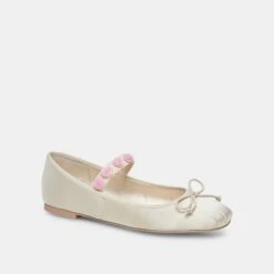Dolce Vita LILLY BALLET FLATS IVORY MULTI SATIN -Modish Shoe DOLCEVITA HEELS LILLY IVORYMULTISATIN 01