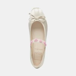 Dolce Vita LILLY BALLET FLATS IVORY MULTI SATIN -Modish Shoe DOLCEVITA HEELS LILLY IVORYMULTISATIN 06