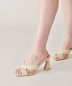 NITRO PEARL HEELS VANILLA RAFFIA -Modish Shoe DOLCEVITA HEELS NITROPEARL VANILLARAFFIA ONFOOT 4