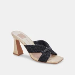 NITRO HEELS BLACK RAFFIA -Modish Shoe DOLCEVITA HEELS NITRO BLACKRAFFIA 01