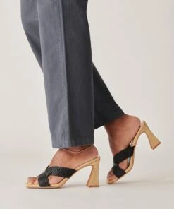 NITRO HEELS BLACK RAFFIA -Modish Shoe DOLCEVITA HEELS NITRO BLACKRAFFIA ONFOOT 3