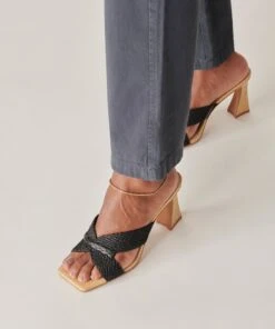 NITRO HEELS BLACK RAFFIA -Modish Shoe DOLCEVITA HEELS NITRO BLACKRAFFIA ONFOOT 4