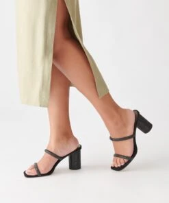 NOLES RHINESTONE HEELS BLACK RHINESTONE -Modish Shoe DOLCEVITA HEELS NOLESRHINESTONE BLACKRHINESTONE ONFOOT 1