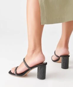 NOLES RHINESTONE HEELS BLACK RHINESTONE -Modish Shoe DOLCEVITA HEELS NOLESRHINESTONE BLACKRHINESTONE ONFOOT 2