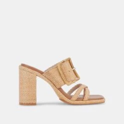 ONNIE WIDE HEELS WARM NATURAL RAFFIA