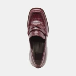 Dolce Vita TALIE LOAFERS CABERNET EMBOSSED LEATHER -Modish Shoe DOLCEVITA HEELS TALIE CABERNETEMBOSSEDLEATHER 06