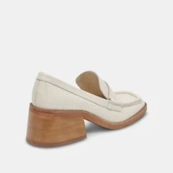 Dolce Vita TALIE LOAFERS IVORY EMBOSSED LEATHER -Modish Shoe DOLCEVITA HEELS TALIE IVORYEMBOSSEDLEATHER 03
