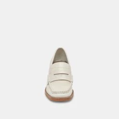 Dolce Vita TALIE LOAFERS IVORY EMBOSSED LEATHER -Modish Shoe DOLCEVITA HEELS TALIE IVORYEMBOSSEDLEATHER 04