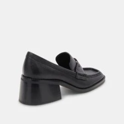 Dolce Vita TALIE LOAFERS ONYX EMBOSSED LEATHER -Modish Shoe DOLCEVITA HEELS TALIE ONYXEMBOSSEDLEATHER 03
