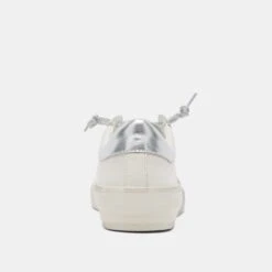 Dolce Vita ZINA SNEAKERS WHITE SILVER LEATHER -Modish Shoe DOLCEVITA HEELS ZINA WHITESILVERRECYCLEDLEATHER 05