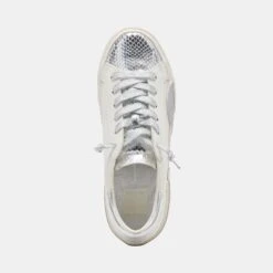 Dolce Vita ZINA SNEAKERS WHITE SILVER LEATHER -Modish Shoe DOLCEVITA HEELS ZINA WHITESILVERRECYCLEDLEATHER 06