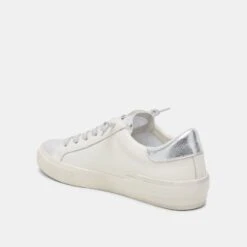 Dolce Vita ZINA SNEAKERS WHITE SILVER LEATHER -Modish Shoe DOLCEVITA HEELS ZINA WHITESILVERRECYCLEDLEATHER 08