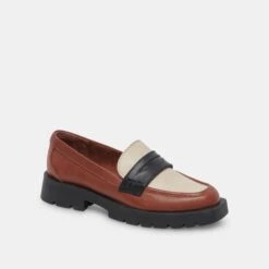Dolce Vita ELIAS FLATS BROWN BLACK LEATHER -Modish Shoe DOLCEVITA LOAFERS ELIAS BROWNBLACKLEATHER 01